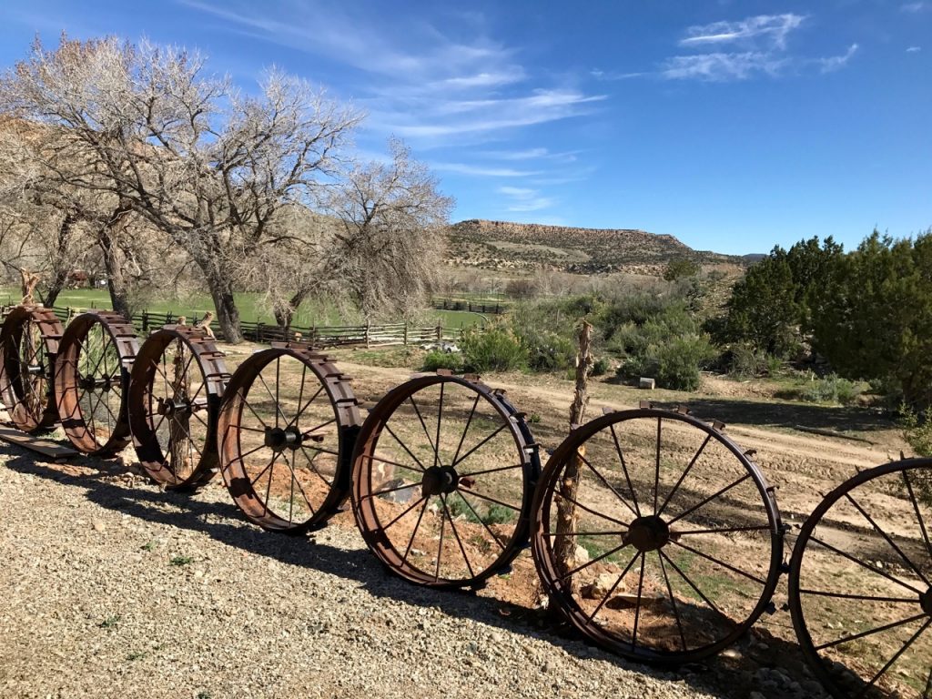 Wagon wheel fence adds charm to Canyon of the Ancients Guest Ranch